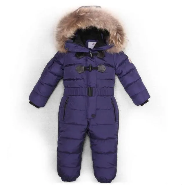 -30 Russia Winter Clothes Baby Girls Jackets Thicken Coats Children Snowsuit For Girls Hooded Children's Rompers Boys Outerwear