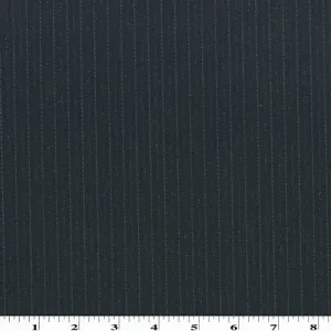 1 1/2 YD PC-Midnight Black/Blue Sparkle Wool Stripe Twill Suiting Fabric