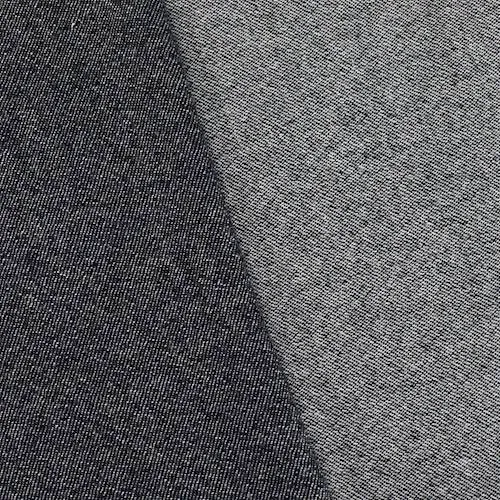 1 1/4 YD PC-Black/White Wool Blend Textured Twill Jacketing Fabric