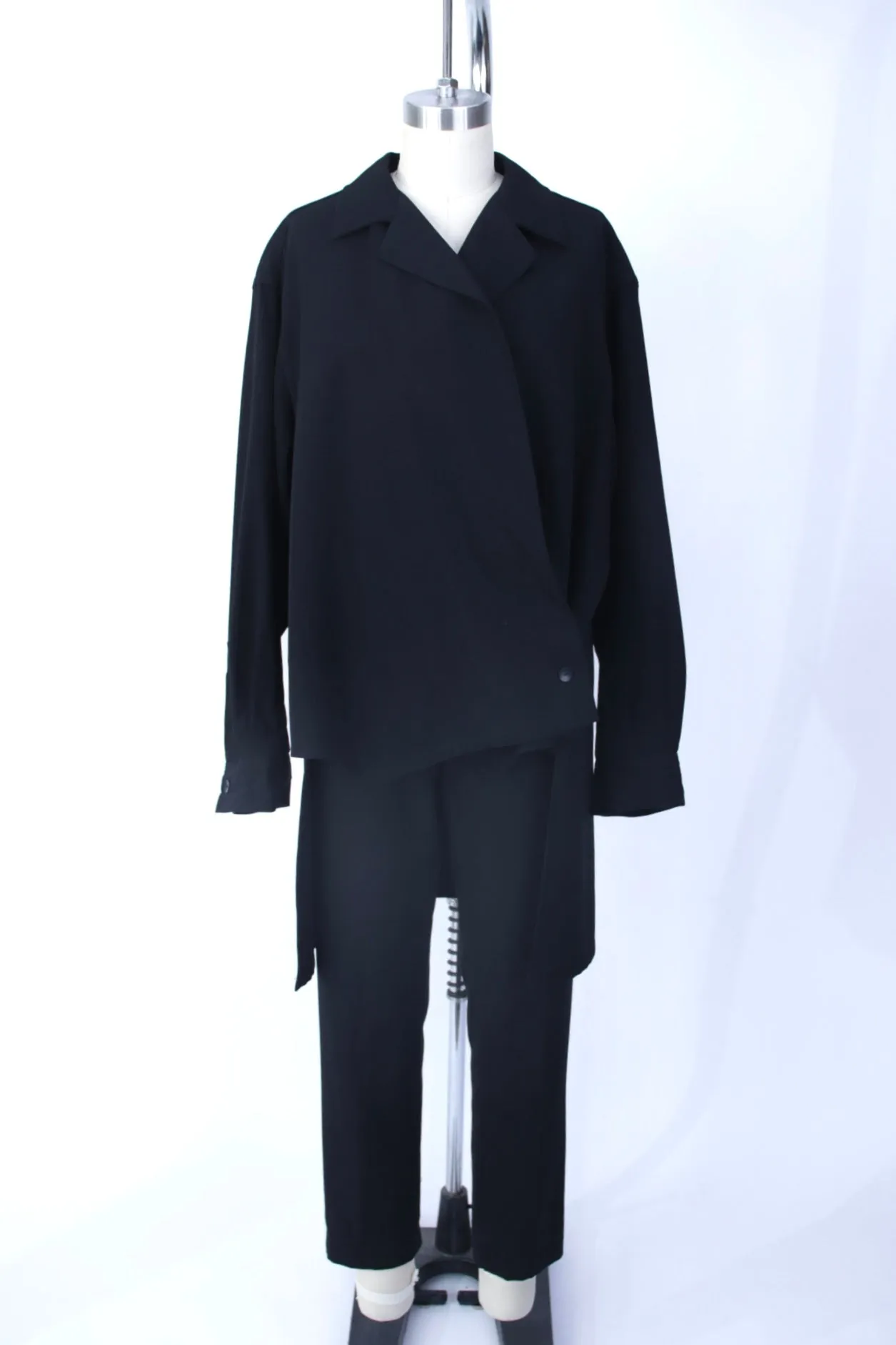 1990s Yohji Yamamoto Wool Asymmetrical Pantsuit