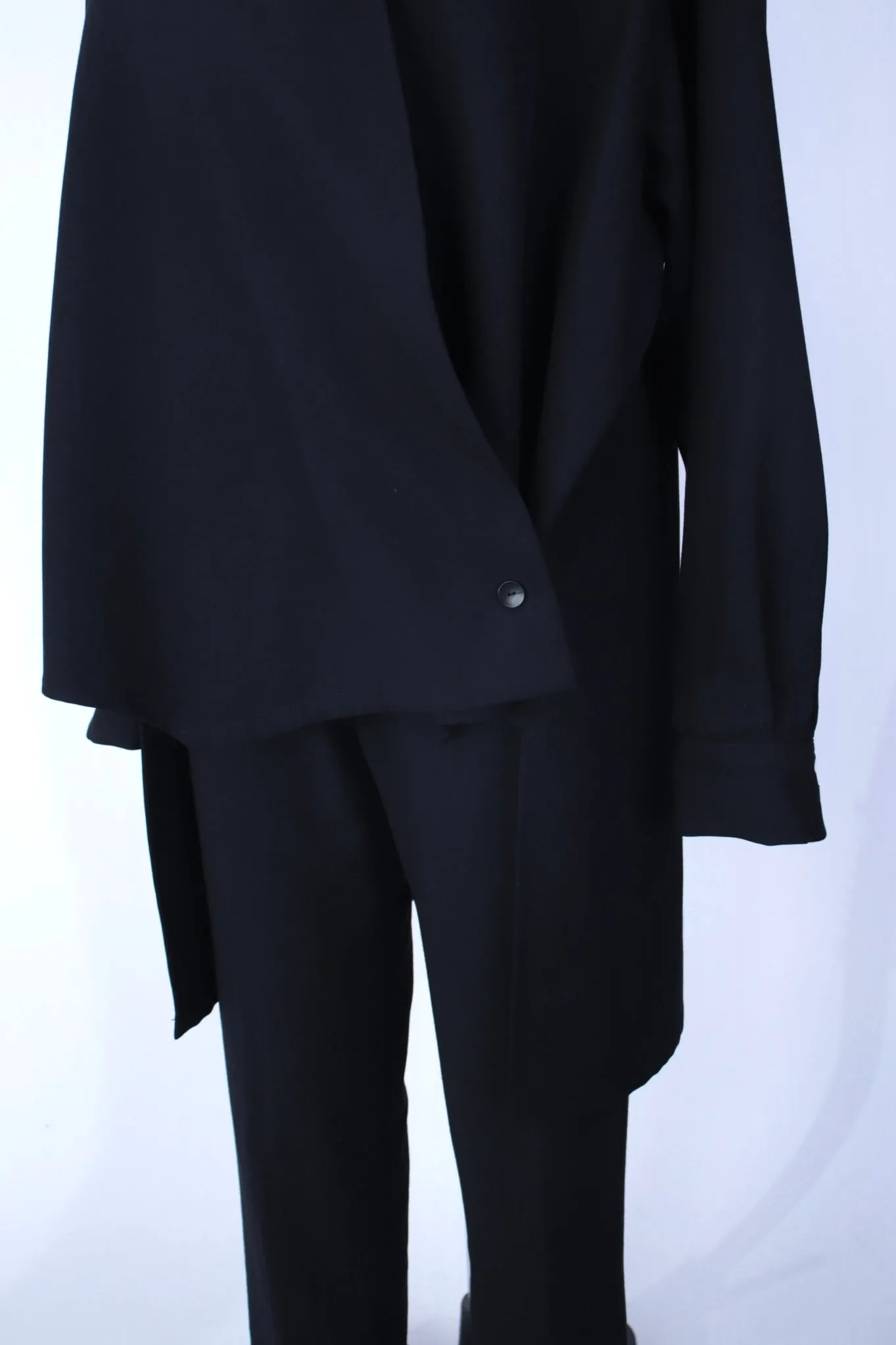 1990s Yohji Yamamoto Wool Asymmetrical Pantsuit