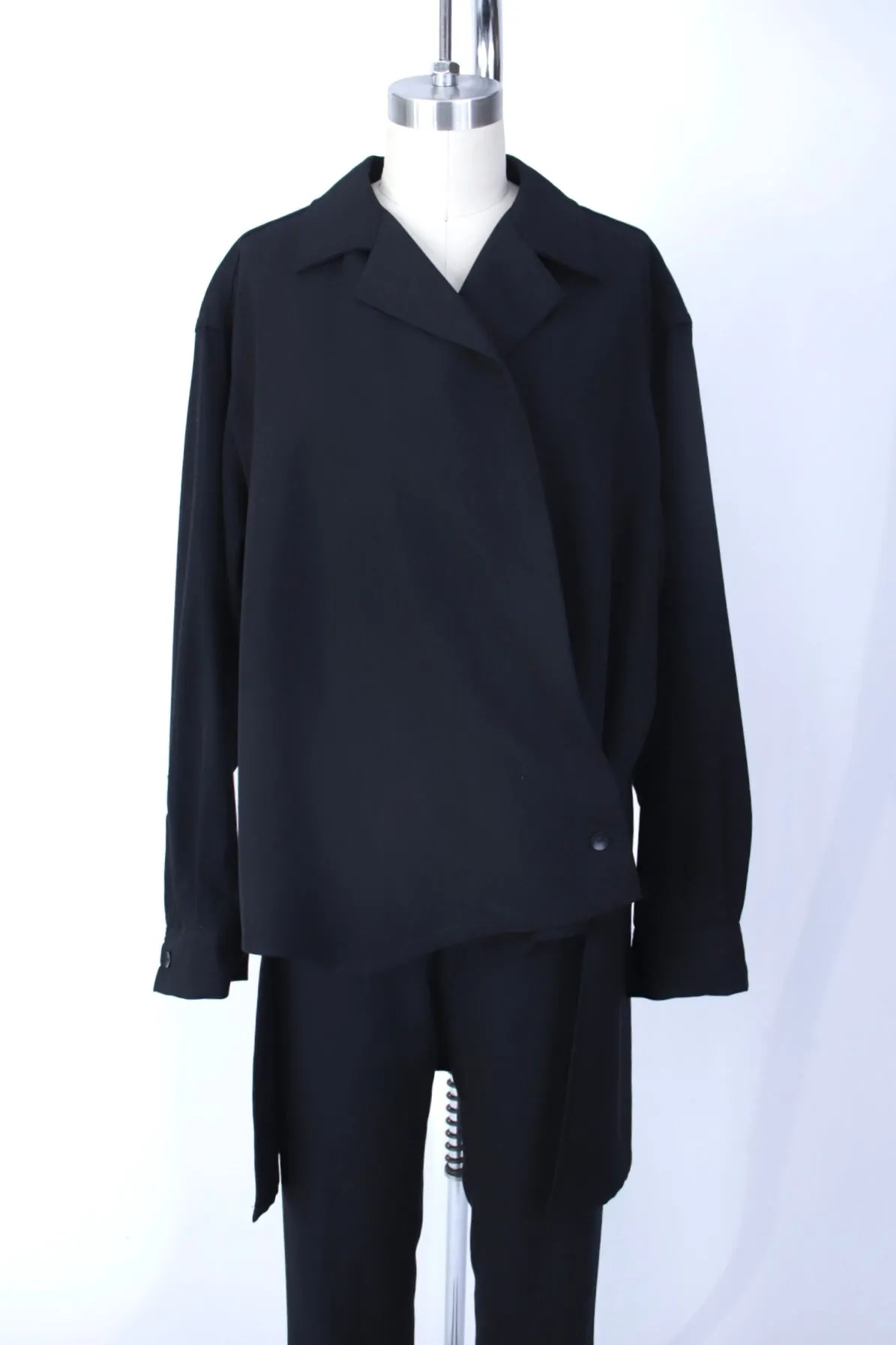 1990s Yohji Yamamoto Wool Asymmetrical Pantsuit