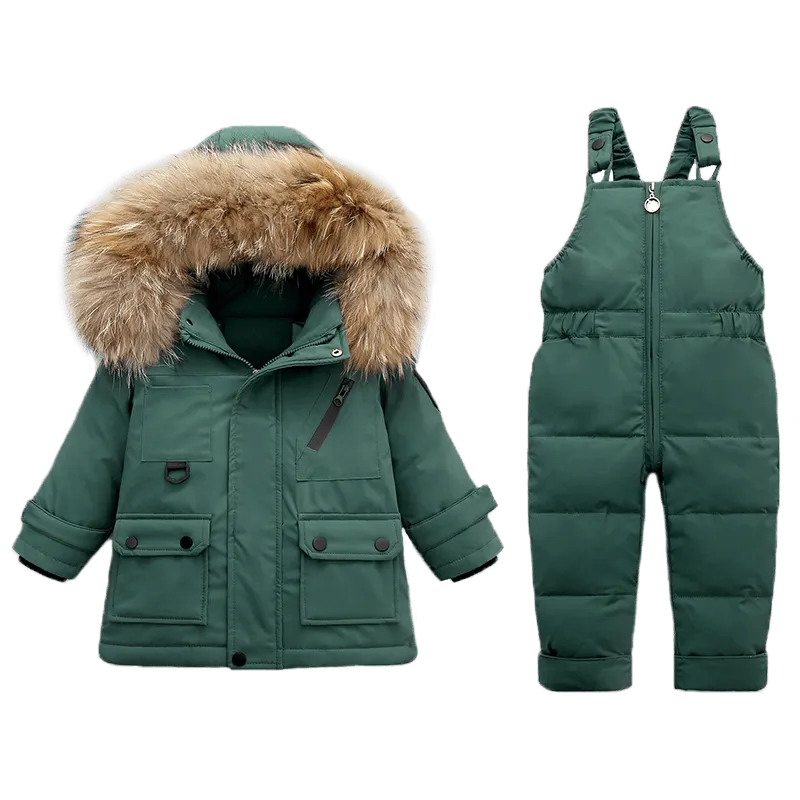 2Pcs Set Winter Children's Snowsuit Outwear