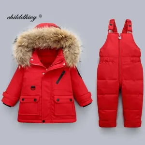 2Pcs Set Winter Children's Snowsuit Outwear