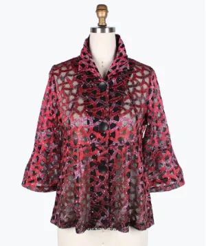 400-Red - Holographic Scale Short Jacket