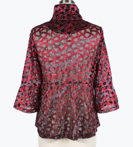 400-Red - Holographic Scale Short Jacket