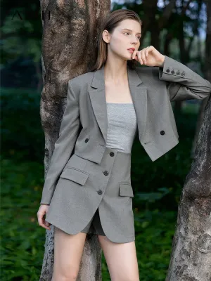 Amii Minimalism Women's Short Blazer Coat