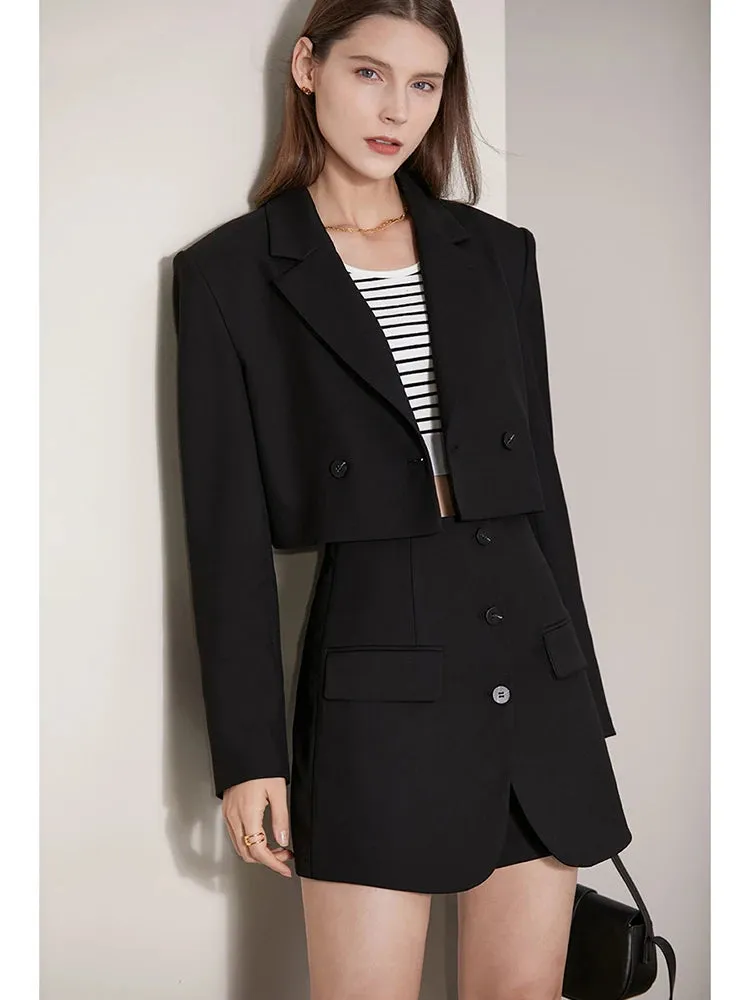 Amii Minimalism Women's Short Blazer Coat