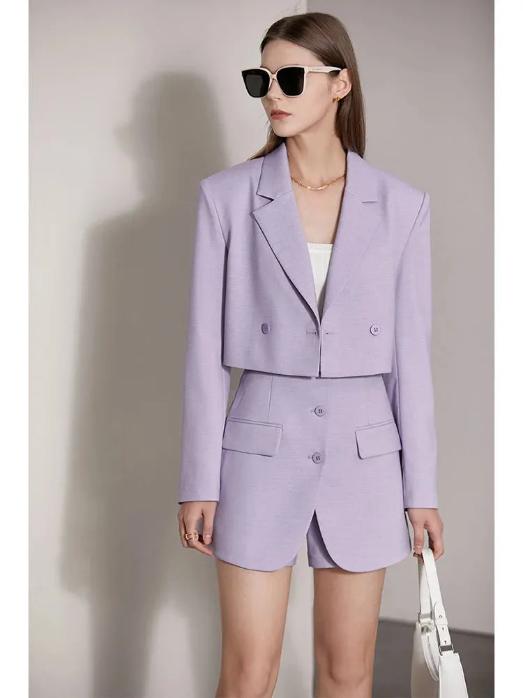 Amii Minimalism Women's Short Blazer Coat