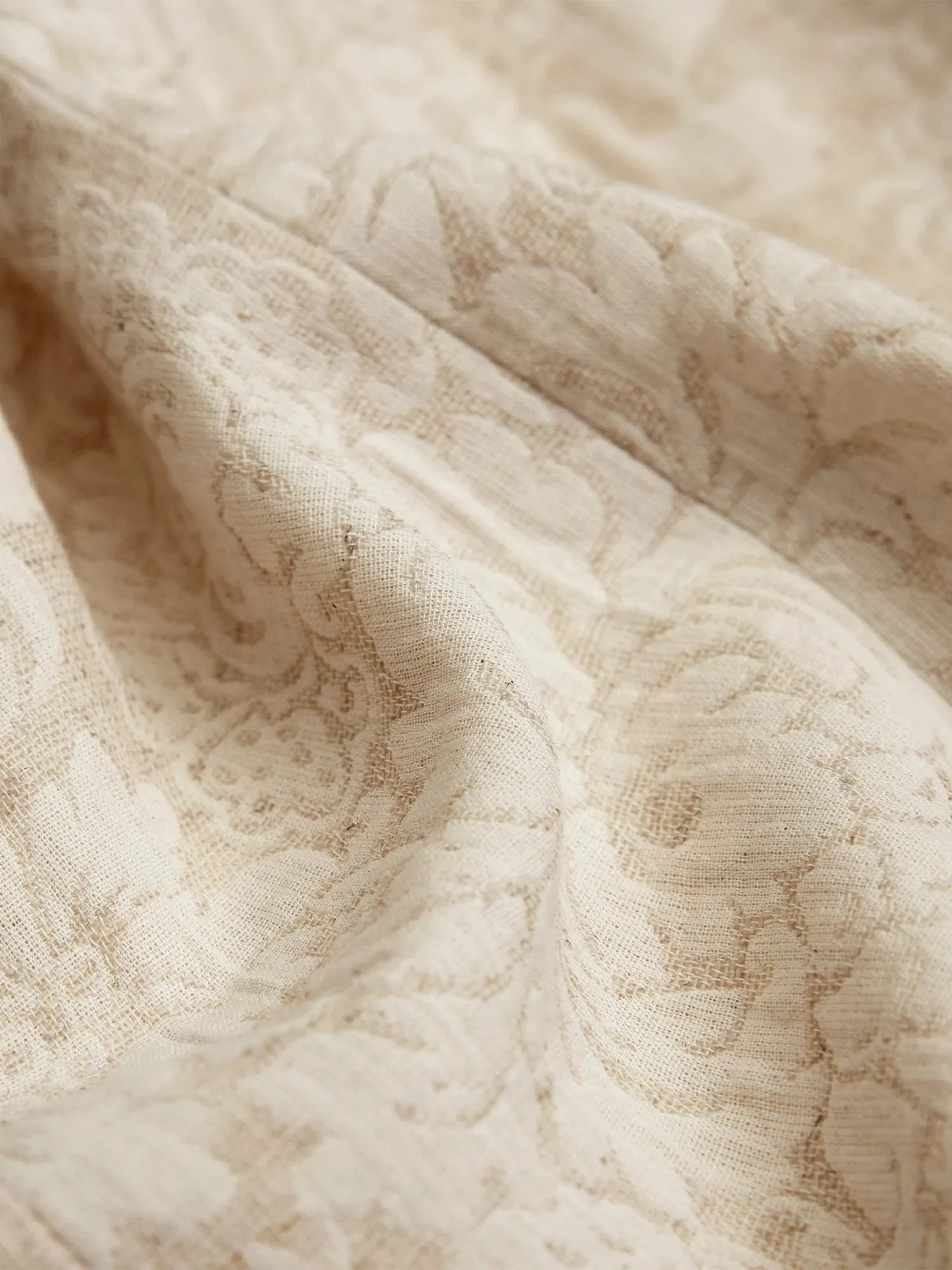 Amoretu Cotton & Linen Long Sleeve Jacquard Blazer