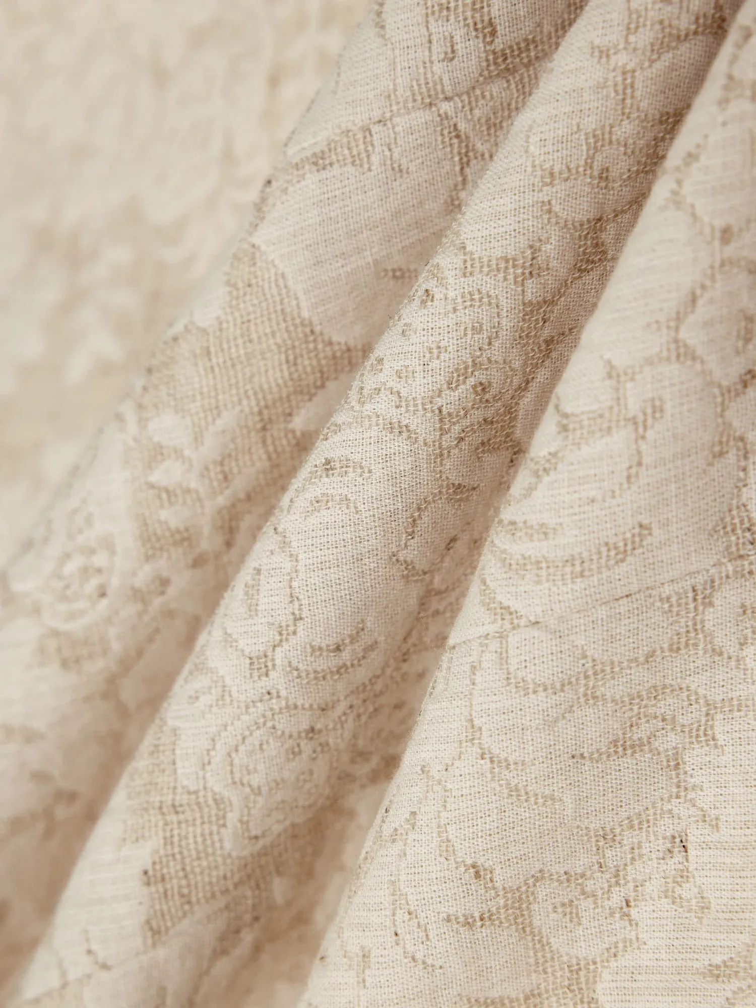 Amoretu Cotton & Linen Long Sleeve Jacquard Blazer