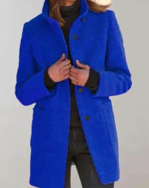 Amy | Elegant Wool Coat with High Collar for Women