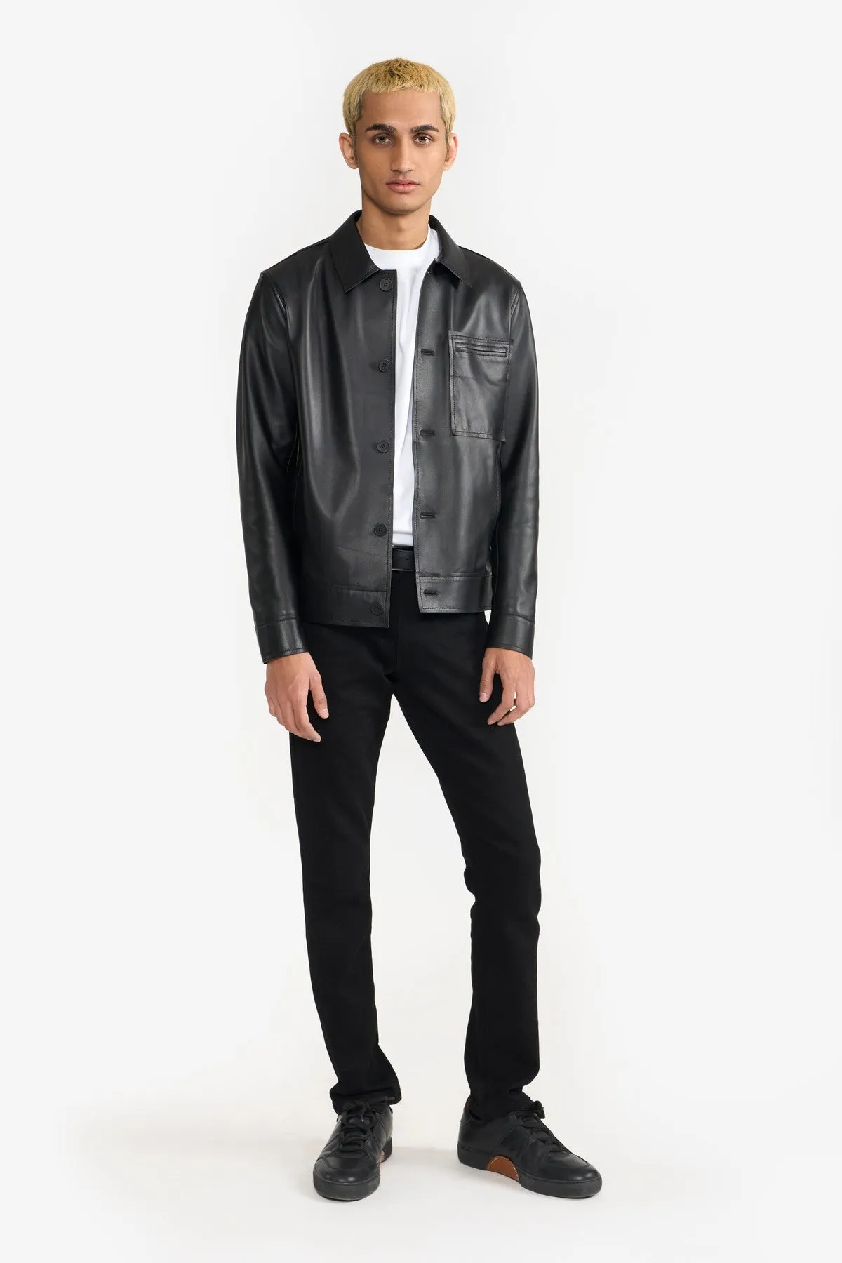 APOLLO BLACK  MEN'S LEATHER JACKET