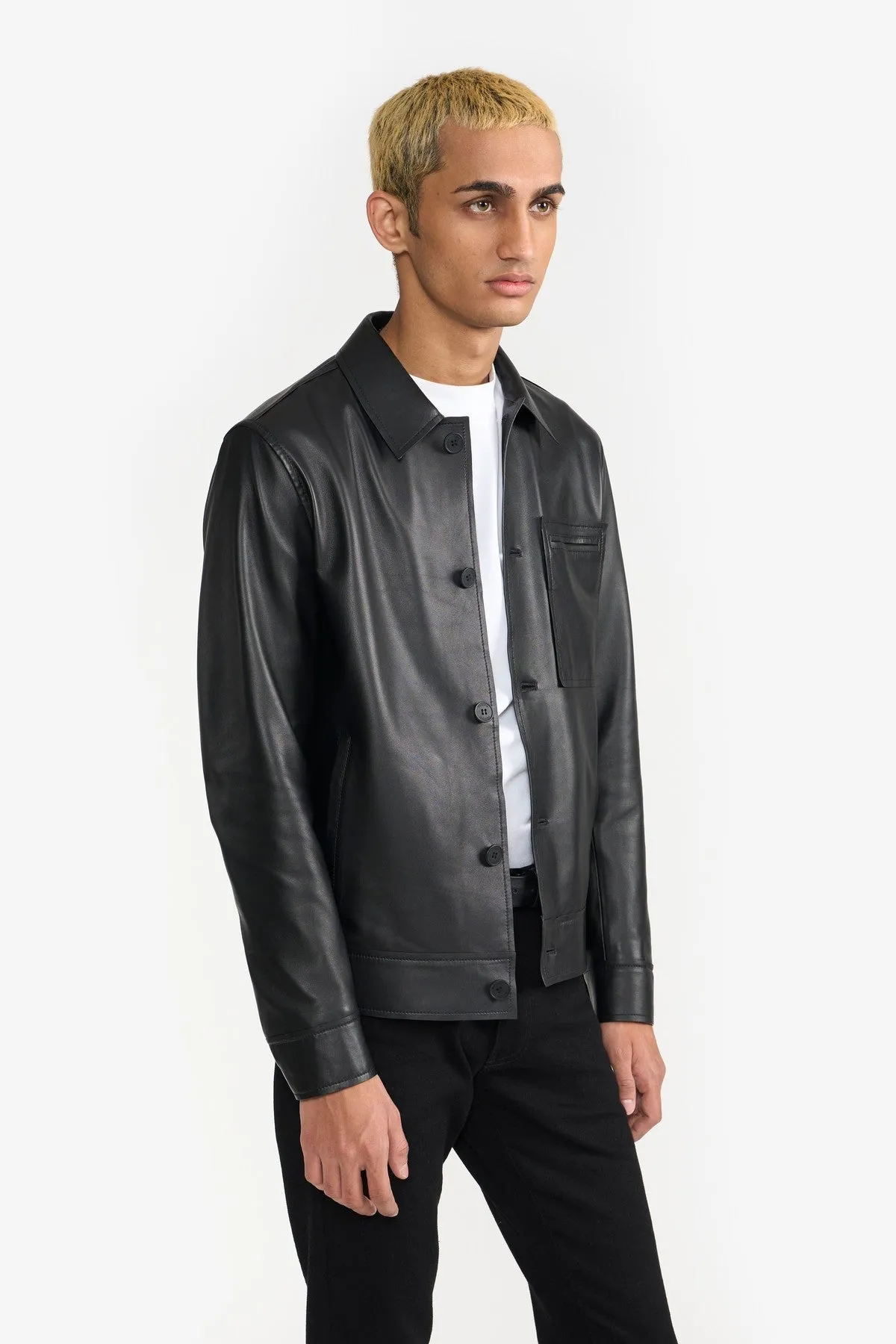APOLLO BLACK  MEN'S LEATHER JACKET