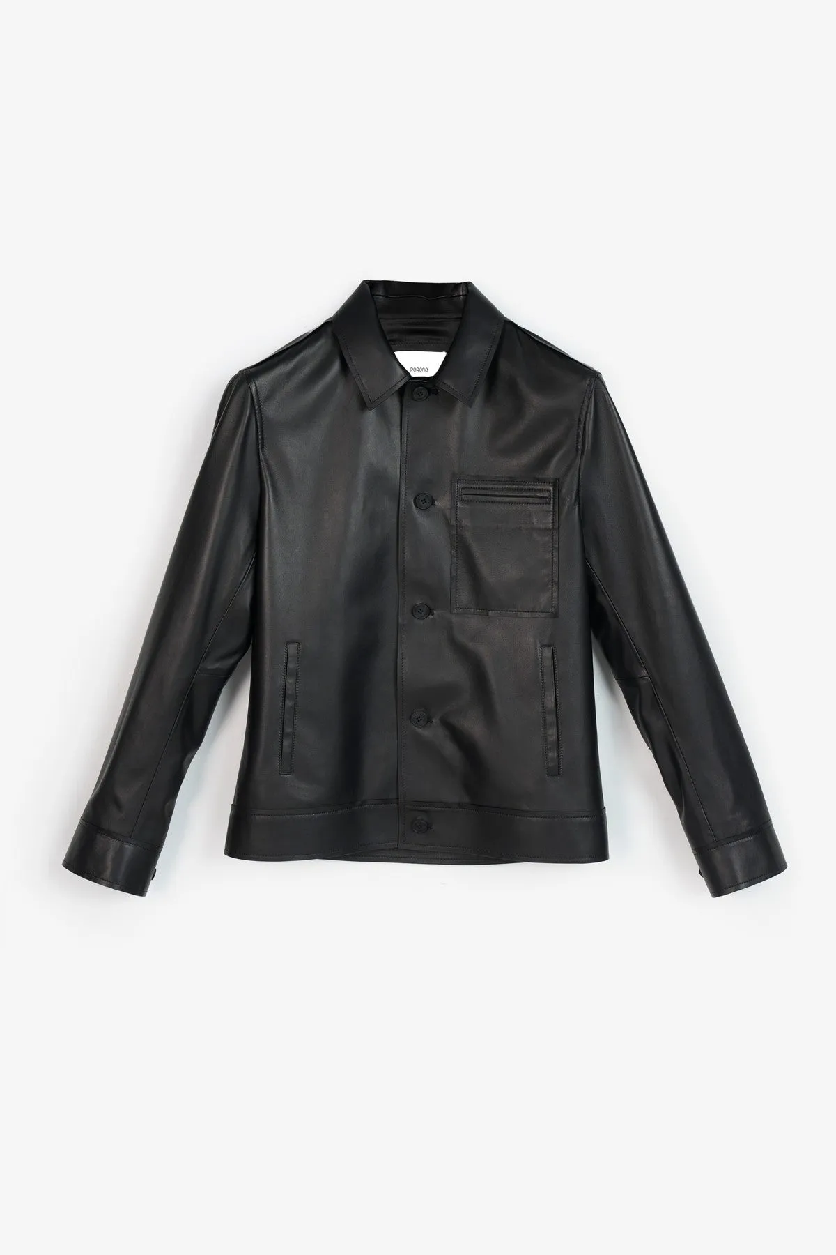 APOLLO BLACK  MEN'S LEATHER JACKET