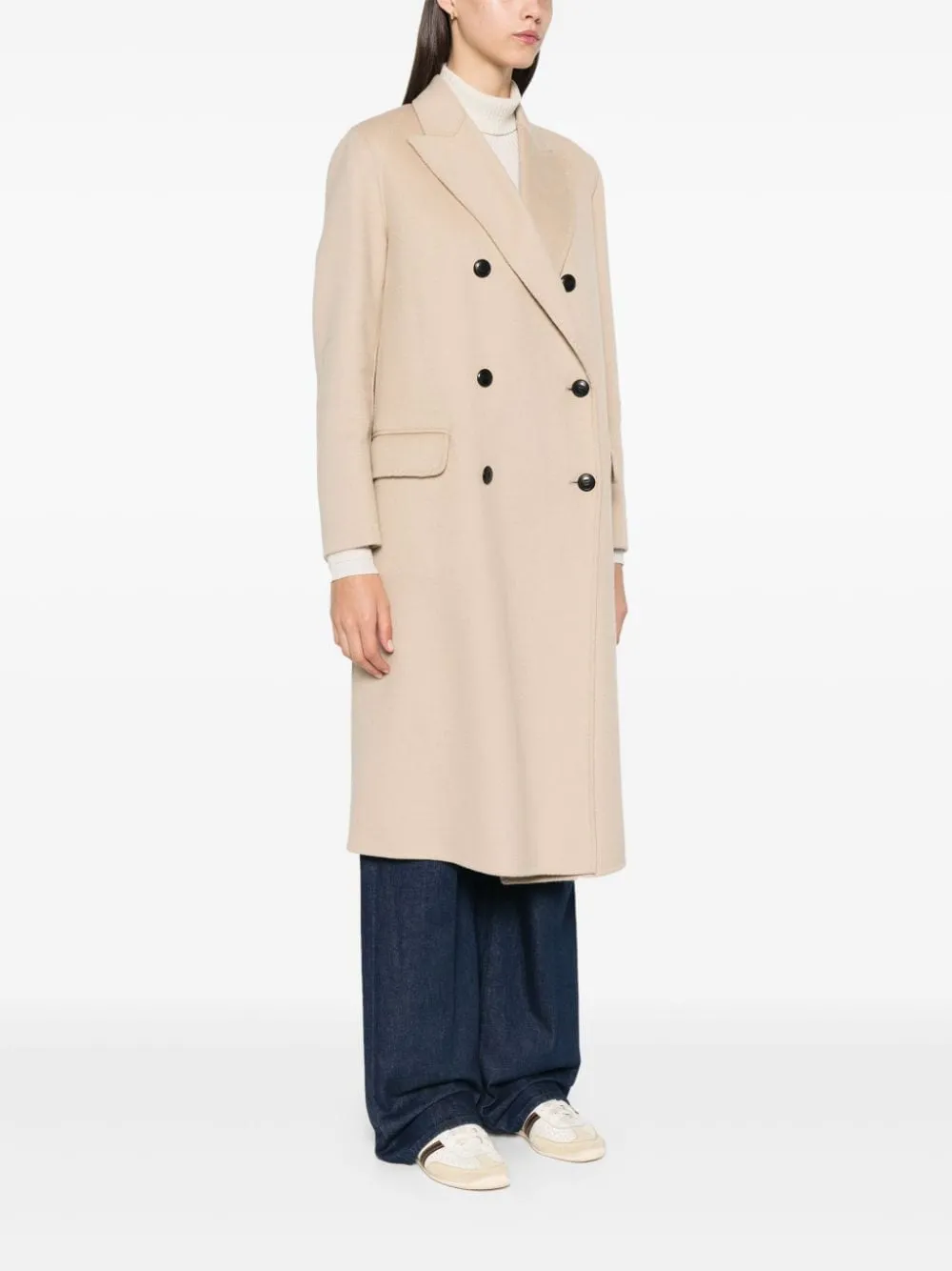Arianna wool double-breasted coat