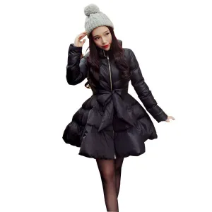 Arrival Bow Waist Fluffy Skirt A Warm Coat Jacket Parkas For Women Down And Parkas Long