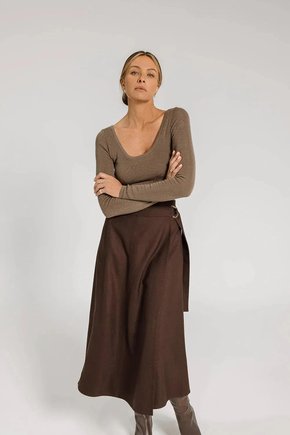 ARYELE - Juliet Scoop Neck Top - Cappuccino