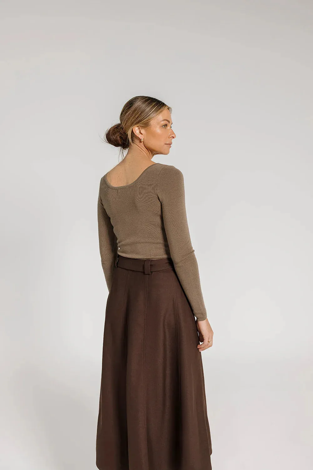 ARYELE - Juliet Scoop Neck Top - Cappuccino