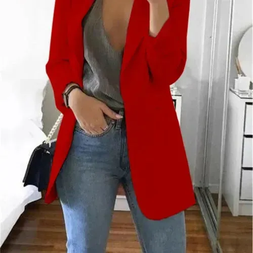 Autumn Women Casual Slim Blazers Suit Jacket Fashion Lady Office Suit