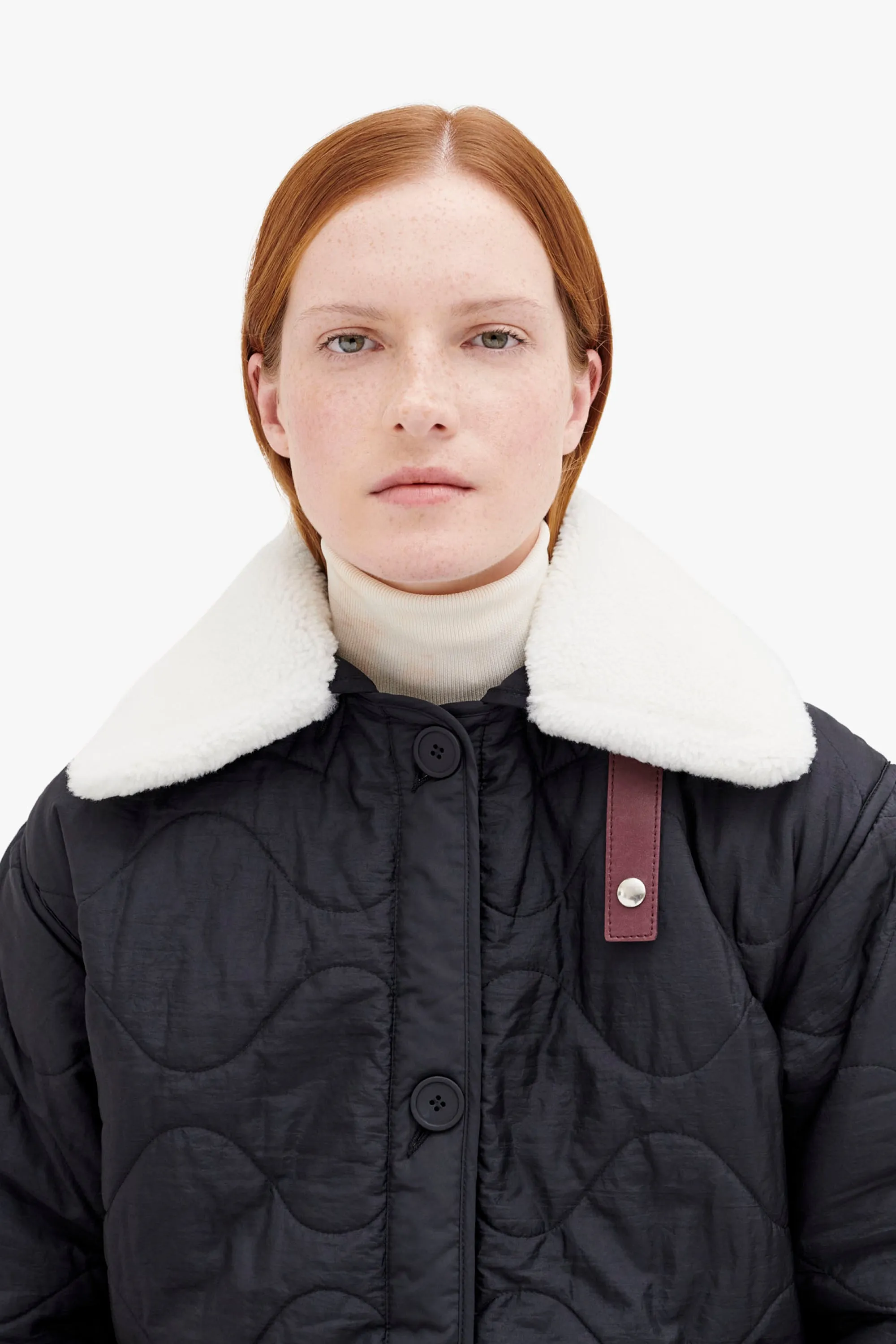 Aviator Down Collar - Natural / Dark Olive