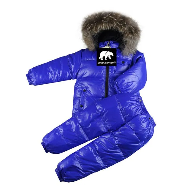 Baby Toddler Snowsuit Jacket and Bib Set for Boys Girls