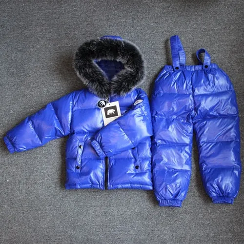 Baby Toddler Snowsuit Jacket and Bib Set for Boys Girls