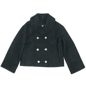 Balmain Cape Wool Peacoat - Black, Silver-Toned Hardware 36 US S Jacket