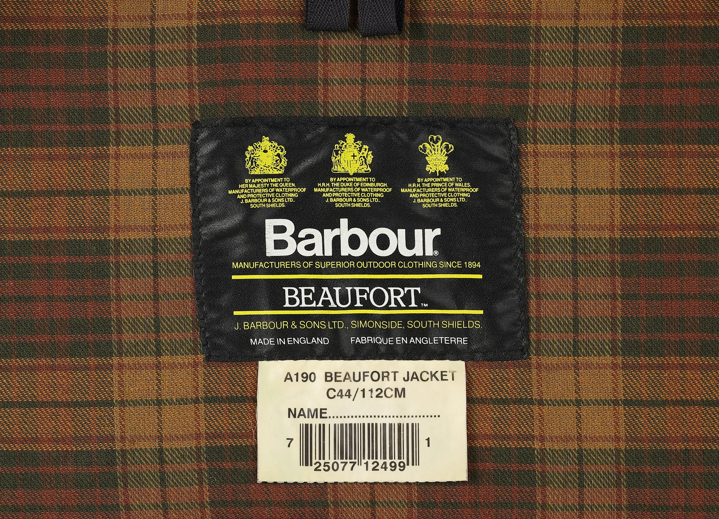Barbour Beaufort Wax Jacket Coat - Brown - XL