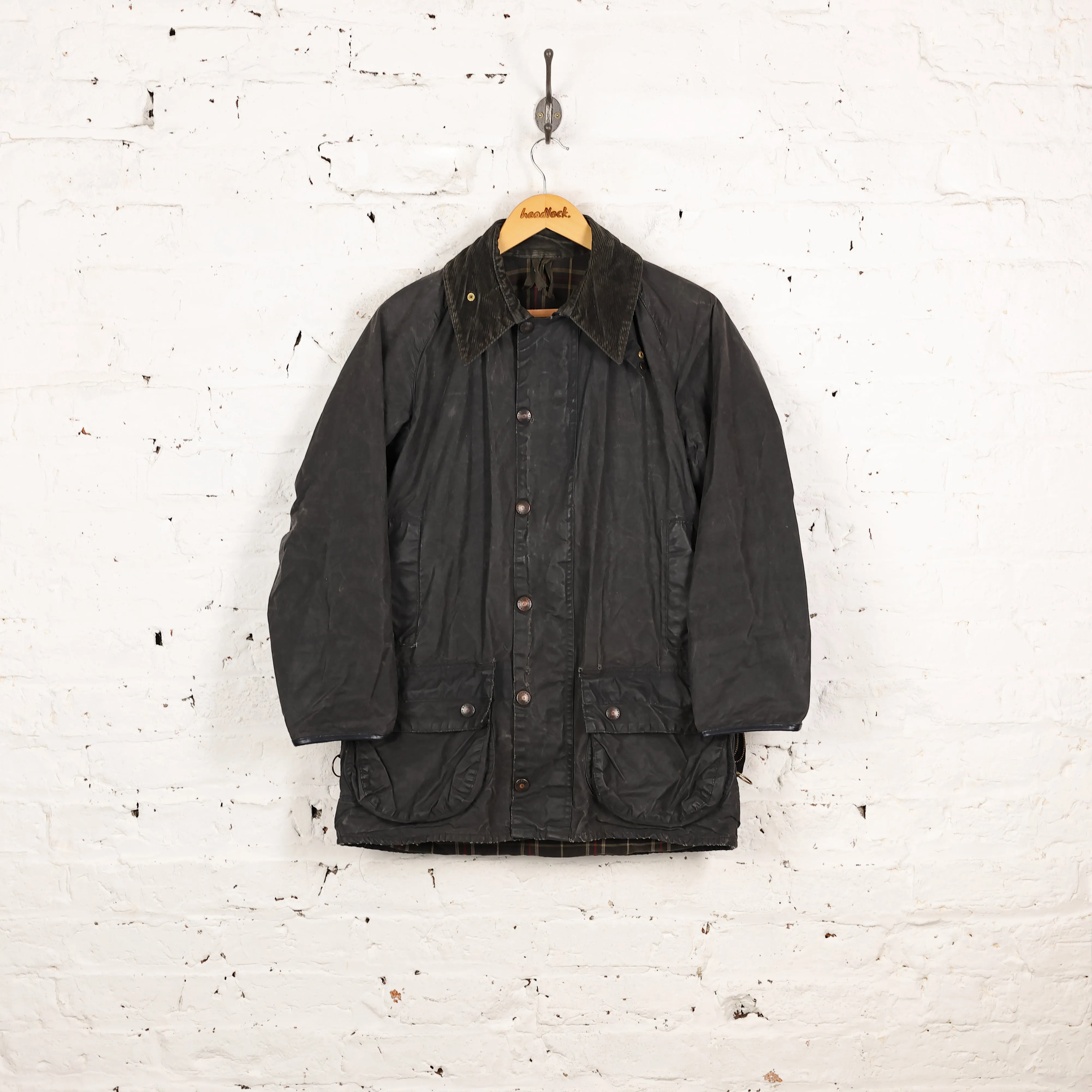 Barbour Bedale Wax Jacket Coat - Blue - XS