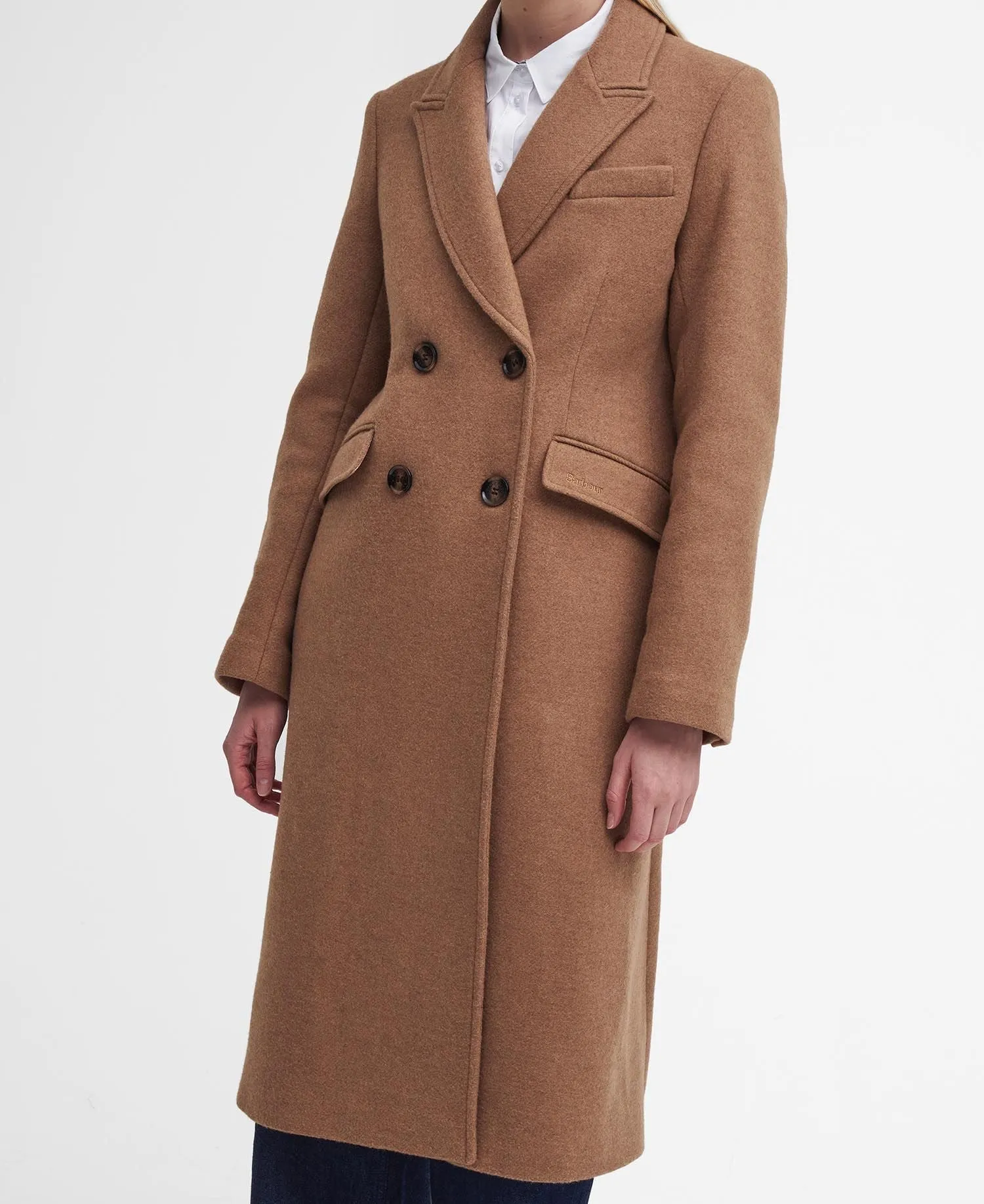 Barbour Marylin Wool Coat Camel