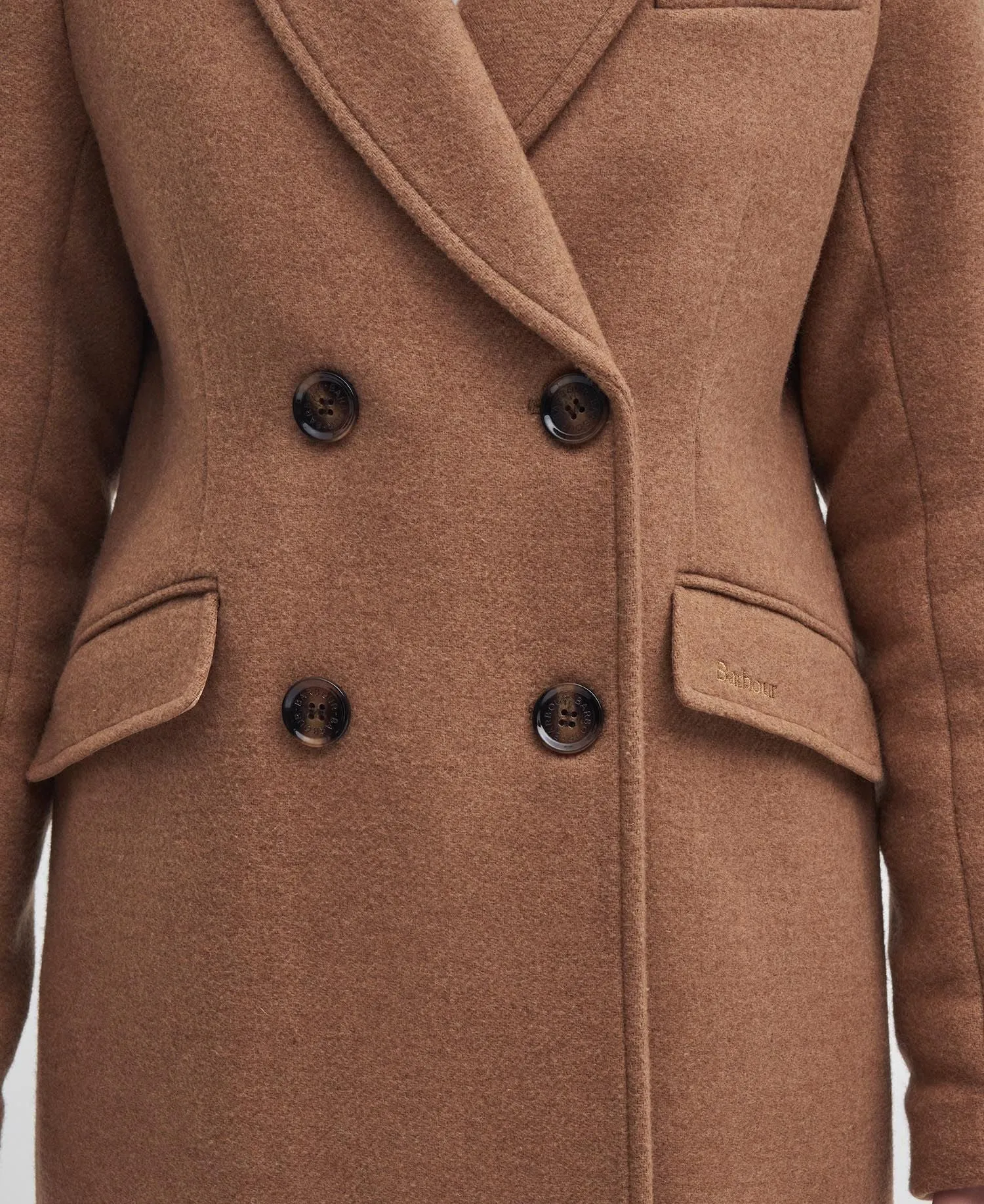 Barbour Marylin Wool Coat Camel