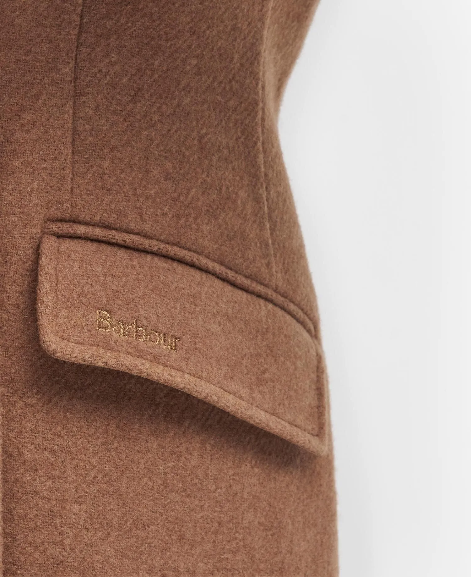 Barbour Marylin Wool Coat Camel