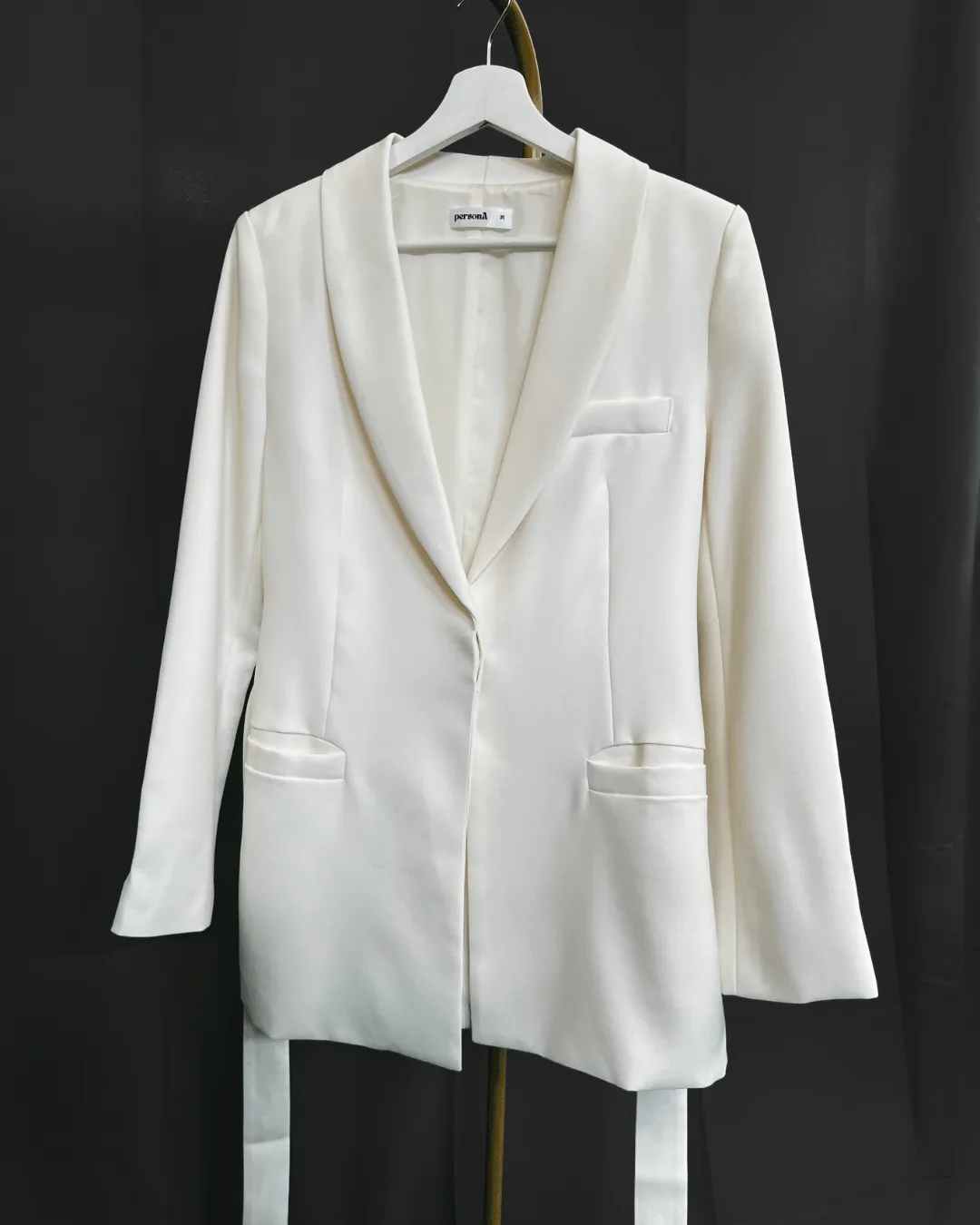 Belted Suit Blazer - Beige