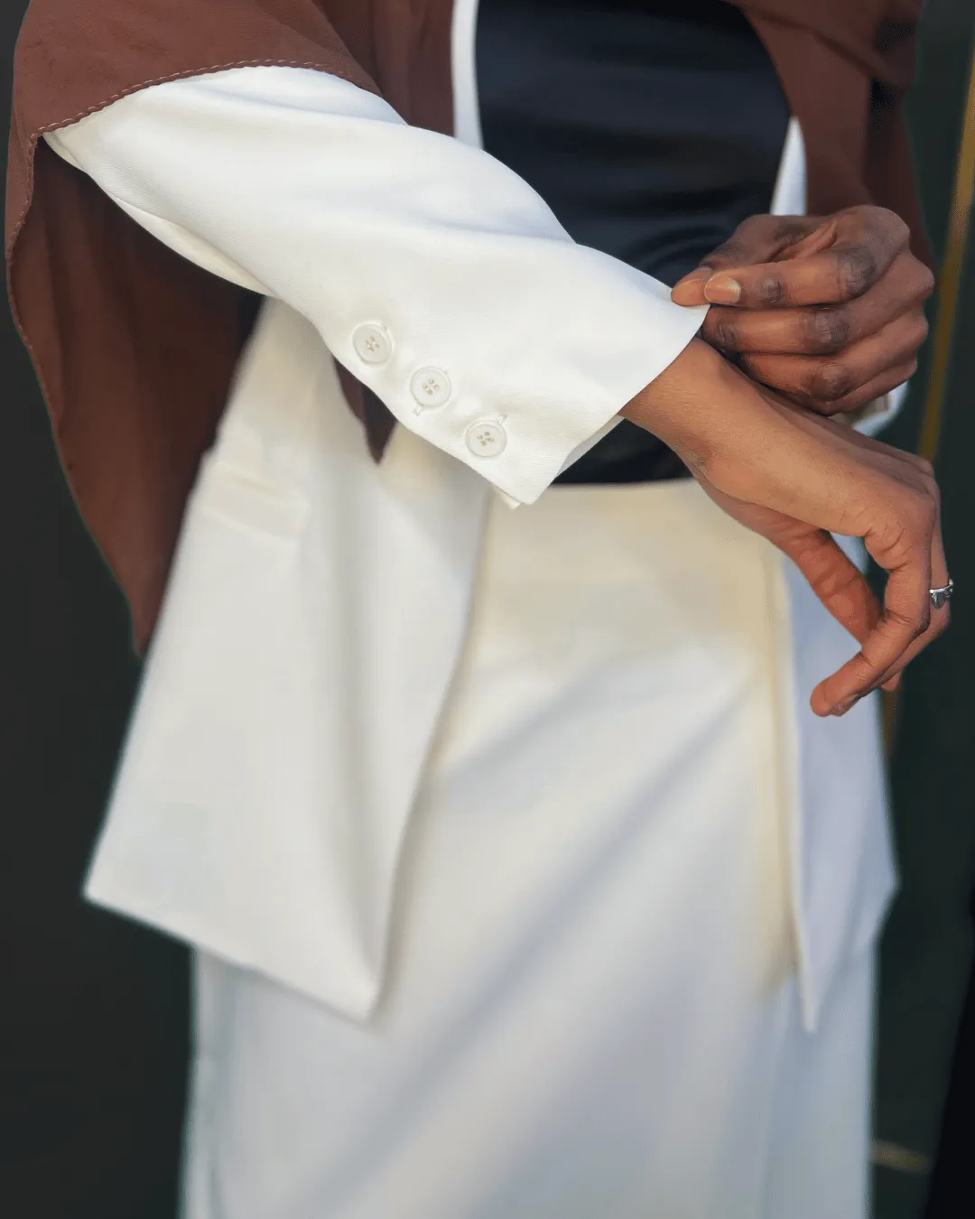 Belted Suit Blazer - Beige