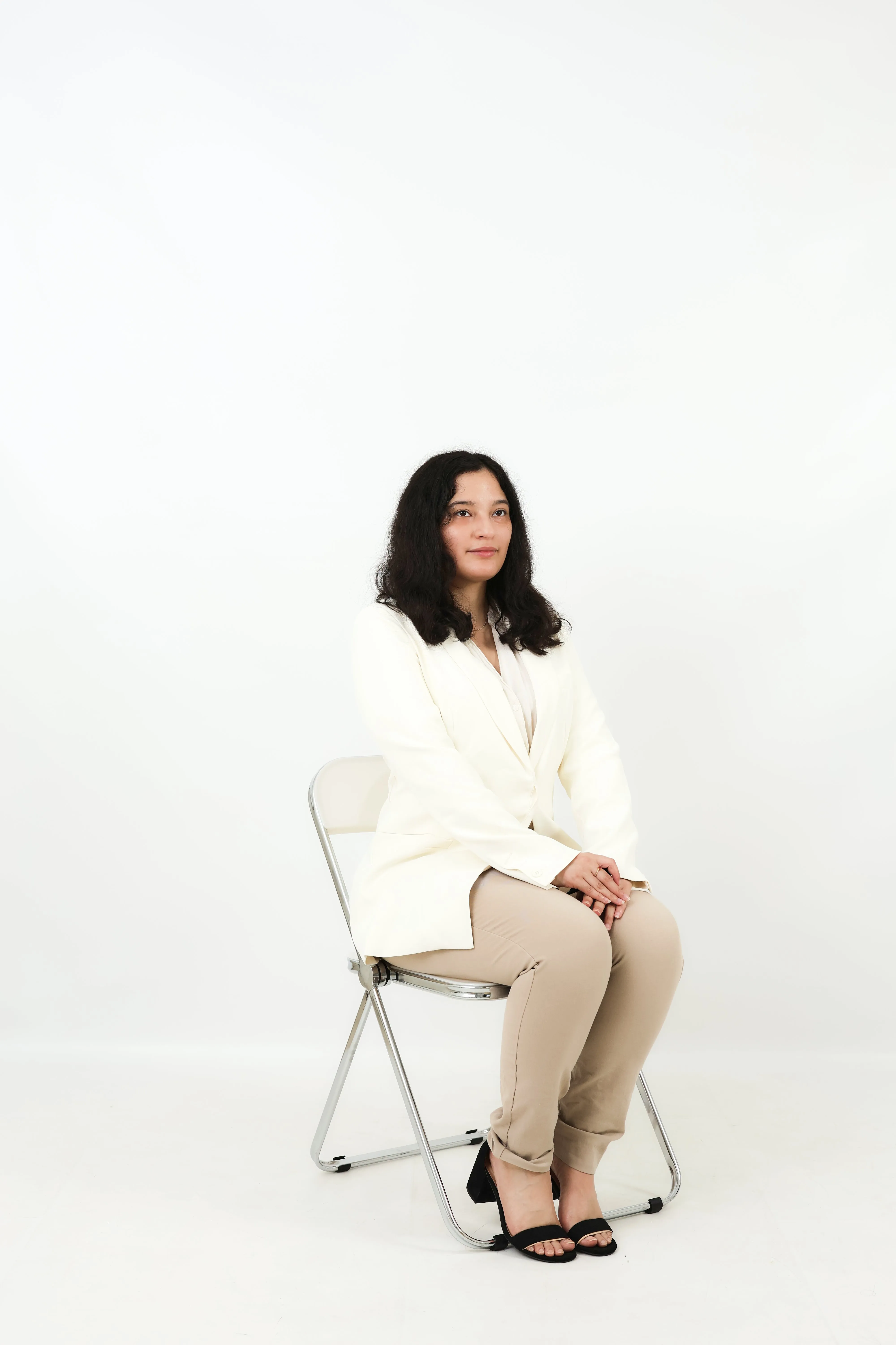 Belted Suit Blazer - Beige