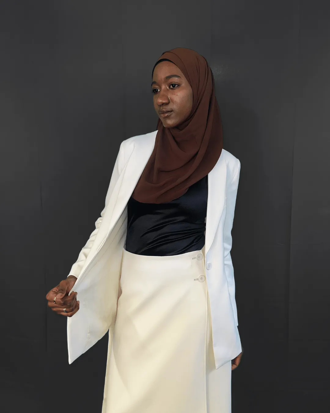 Belted Suit Blazer - Beige