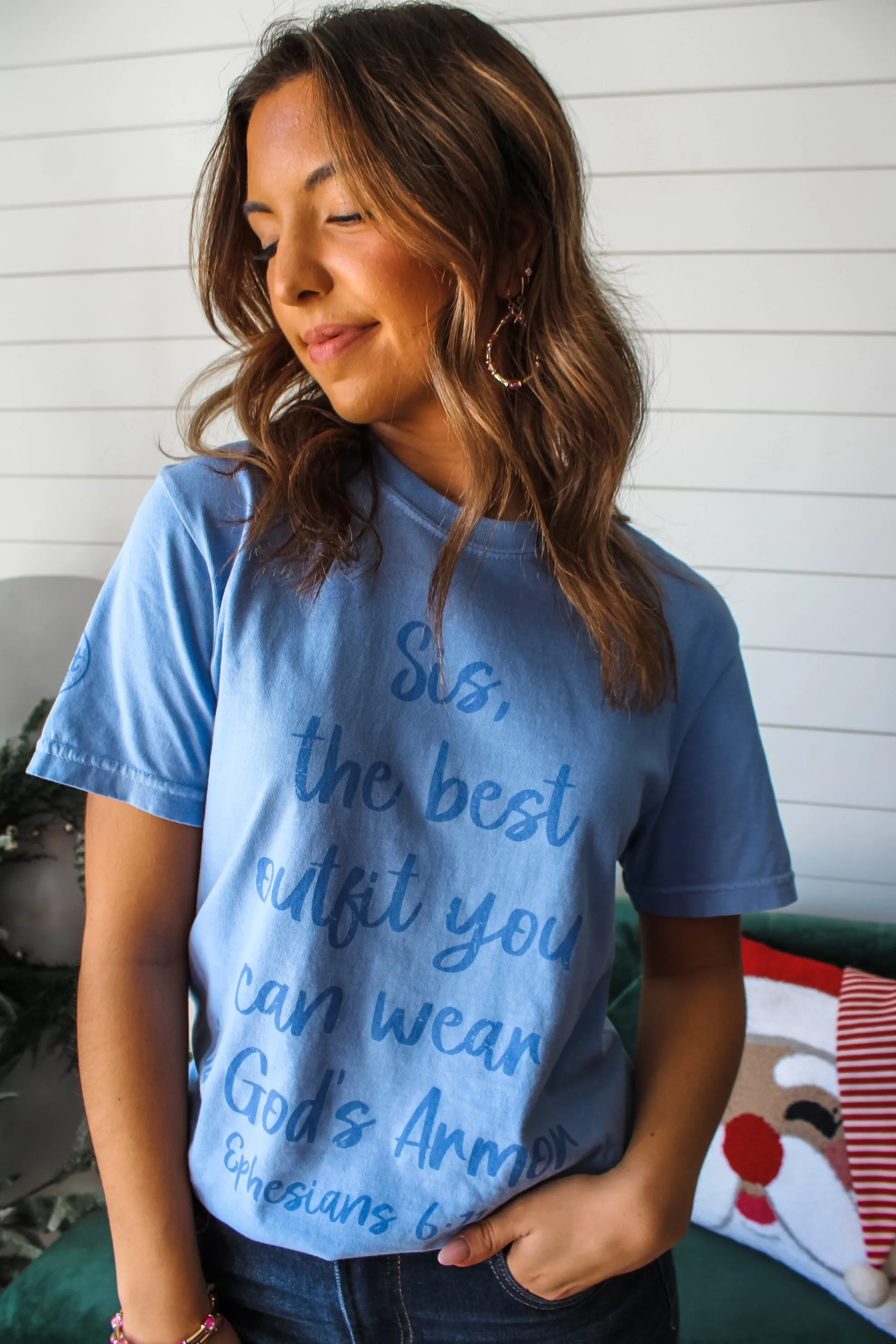 Best Outfit Is God’s Armor Graphic Tee • Blue