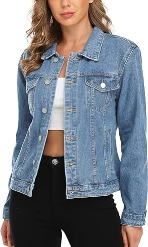 BETTE BOUTIK Women's Denim Jackets Button Up