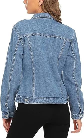 BETTE BOUTIK Women's Denim Jackets Button Up