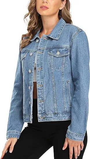 BETTE BOUTIK Women's Denim Jackets Button Up