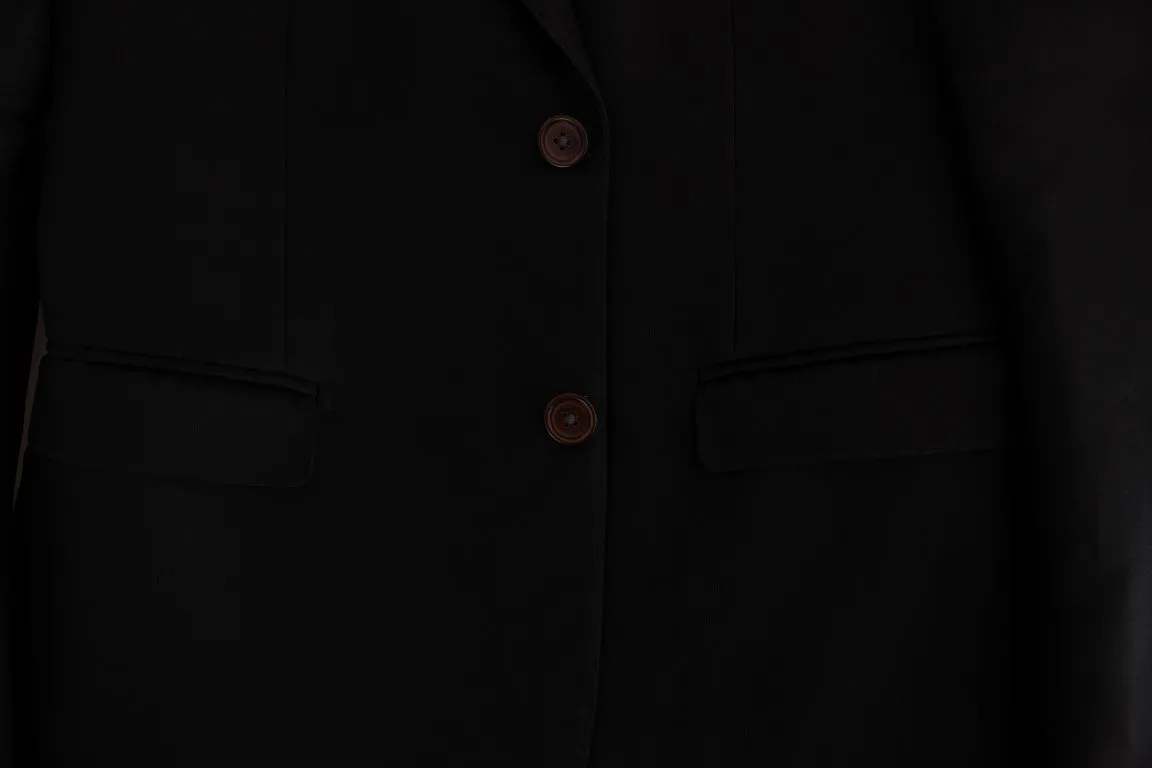 Black silk slim fit blazer