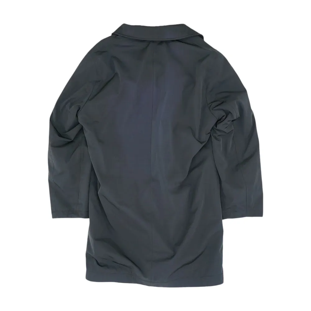 Black Solid Peacoat Coat