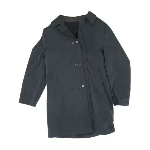 Black Solid Peacoat Coat