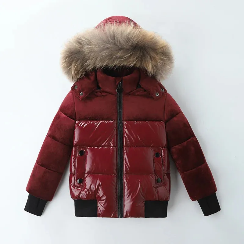 Black Winter Jacket Parka For Boys Winter Coat 90% Down Girls Jackets Children's Clothing Snow Wear Kids Outerwear Boy Clothes