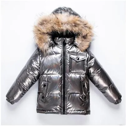 Black Winter Jacket Parka For Boys Winter Coat 90% Down Girls Jackets Children's Clothing Snow Wear Kids Outerwear Boy Clothes