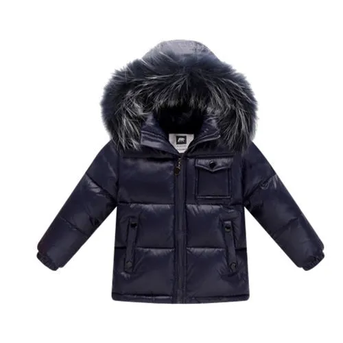 Black Winter Jacket Parka For Boys Winter Coat 90% Down Girls Jackets Children's Clothing Snow Wear Kids Outerwear Boy Clothes