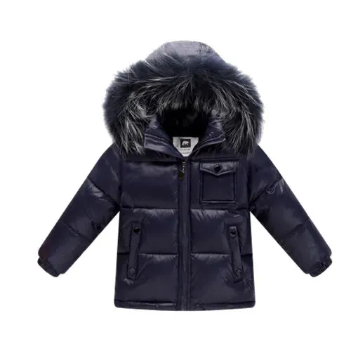 Black Winter Jacket Parka For Boys Winter Coat 90% Down Girls Jackets Children's Clothing Snow Wear Kids Outerwear Boy Clothes