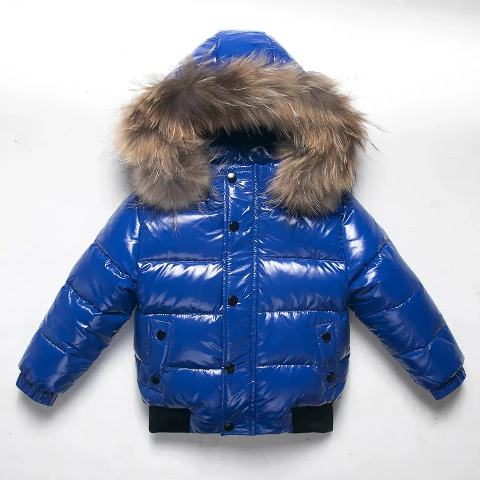 Black Winter Jacket Parka For Boys Winter Coat 90% Down Girls Jackets Children's Clothing Snow Wear Kids Outerwear Boy Clothes