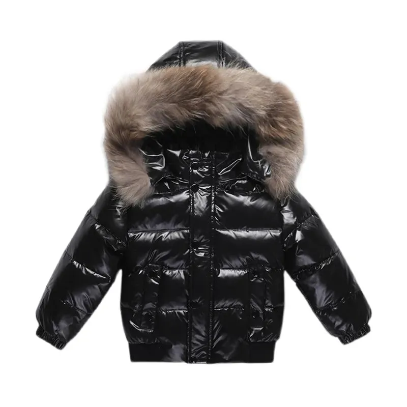 Black Winter Jacket Parka For Boys Winter Coat 90% Down Girls Jackets Children's Clothing Snow Wear Kids Outerwear Boy Clothes